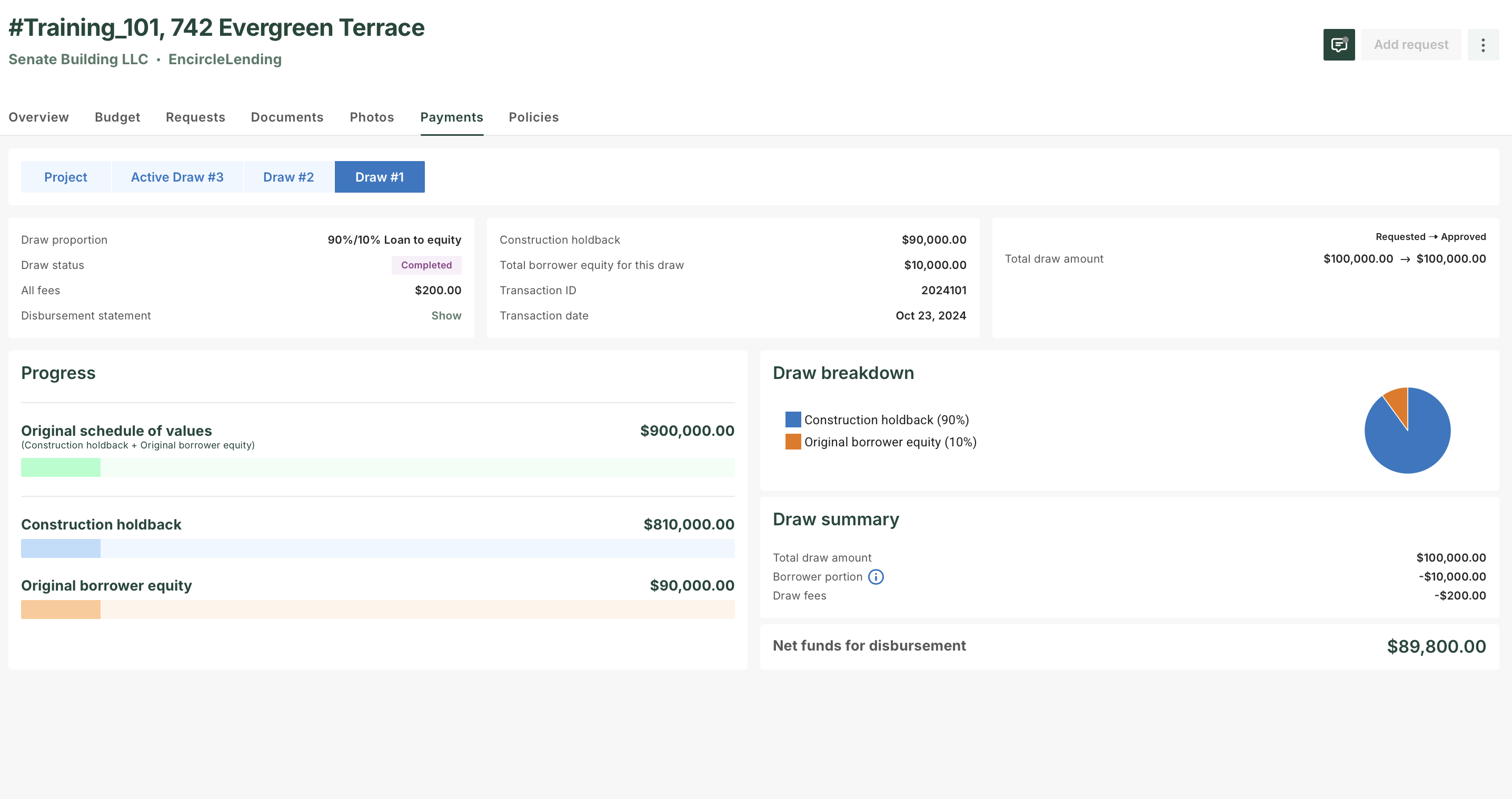 Borrower Trustpoint Payment View